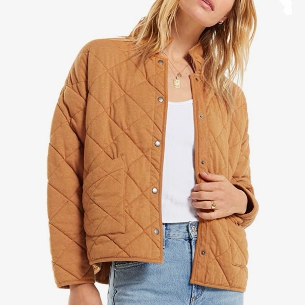 Z Supply Maya Quilted Camel Jacket